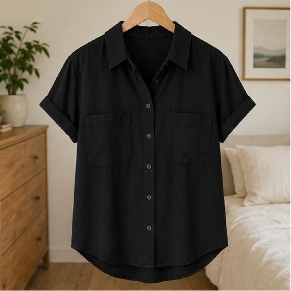 Black Utility Pocket Shirt